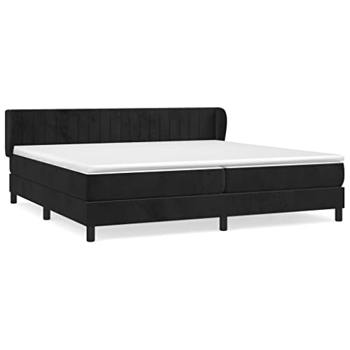 betten metallbett Bett bettrahmenBoxspringbett mit Matratze Schwarz 200x200 cm SamtGeeignet für Schlafzimmer – Bild 3