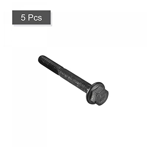 Image of uxcell Metric M6x50mm Hex Flange Bolts, 5pcs 10.9 Grade Carbon Steel Hexagon Head Screws