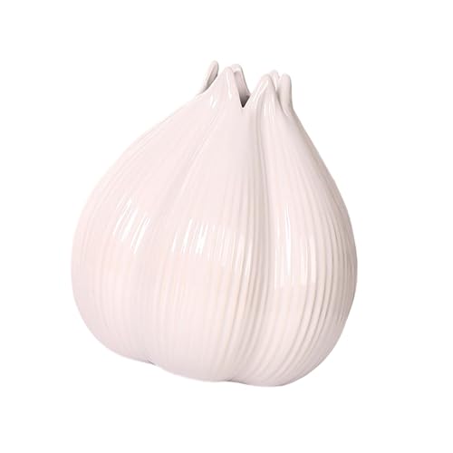 FROMCEO Supporto artistico in ceramica con design a cipolla con finitura liscia, ideale per decorazioni domestiche, realizzato a mano e durevole, supporto per fiori in ceramica a forma di cipolla