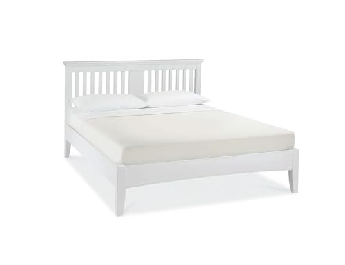 Image of APRODZ Solid Wood Without Storage King Size Parma Bed for Bedroom Stylish | White Finish