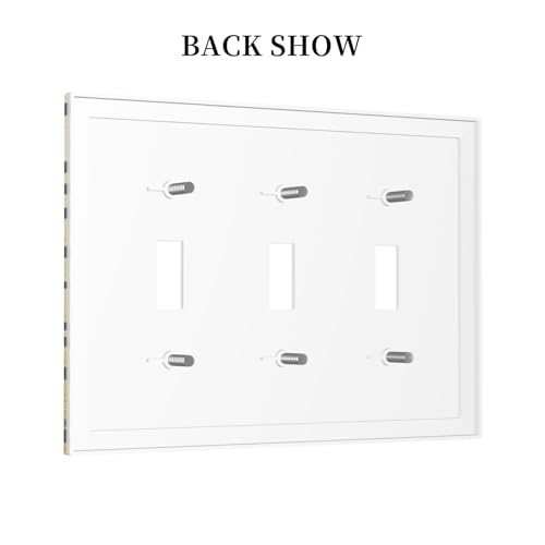 Decorative Switch Plate Covers Black Spider Spiderweb on Golden Background 3 Gang Light Switch Cover Plate Triple Toggle Wall Plate Light Switch Covers for Bedroom Home Decor