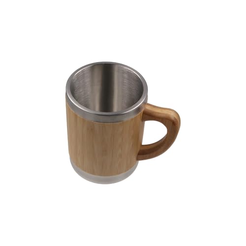 Taza de viaje con mango y aislamiento de bambú y acero inoxidable miniatura 7
