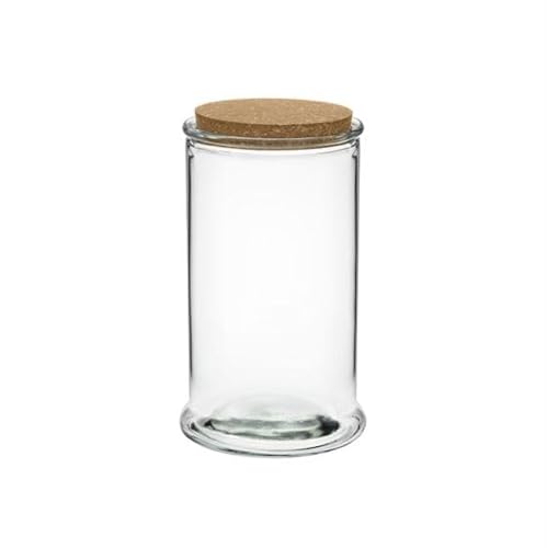 Generico Barattolo di Vetro con Tappo in Sughero, Contenitore Trasparente per Conservazione, Disponibile in 3 Misure (Medio)
