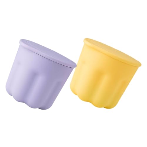 Ipetboom 2sets Silicone Makeup Brush Cleaning Bowl Brush Cleaning Box for Beauty Tools Easy Clean Compact Design