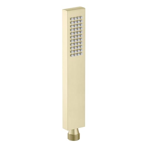 Regadera de Mano Kibi Cube de Latón con Spray Único Dorado Cepillado