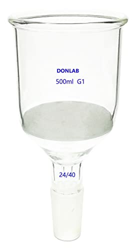 DONLAB EEH1001 Glass 1000ml Buchner Filtering Funnel 24/40 Ground Joint with Fritted Disc G1 Pore Size 50-70?m