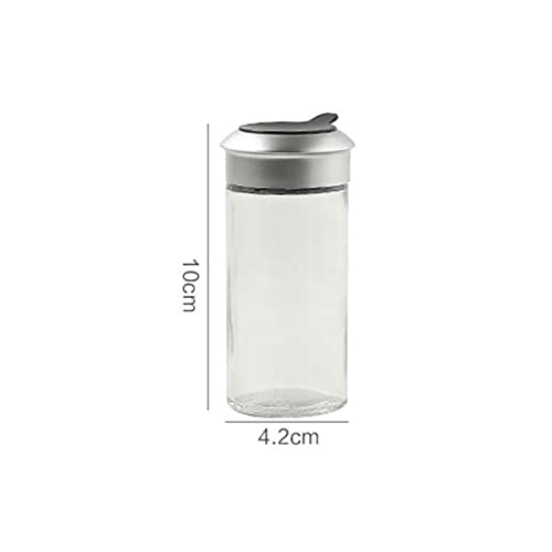 Pots à épices en verre, Les pots d'assaisonnement font pivoter la boîte de rangement d'assaisonnement, adaptée au stockage de diverses épices dans la cuisine. Couleur : transparent, taille : 10 cm x 4
