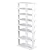 GIANTEX Portascarpe da Ingresso, Scarpiera Verticale a 7 Ripiani, Scaffale per 14 Scarpe Diverse, Stretto e Salvaspazio, in Legno, 45x25x110 cm (Bianco, L)