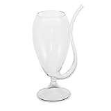 POPETPOP Copa de Vino Transparente con Pajita y Base Vaso para y Cócteles para Fiestas y Uso Doméstico