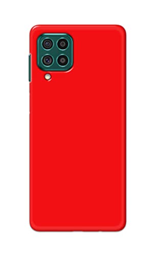 Image of Printed Hard Back Cover Case for Samsung Galaxy F62 | Samsung Galaxy M62 Back Cover (Plain Red) -1803