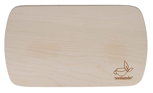 teemando® Tabla de desayuno, 24 x 14 x 1 cm, tabla de madera sin plástico de madera autóctona natural, fabricada en Europa, no de bambú de Asia.