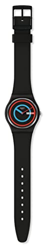 Swatch Big Bold BIOSOURCED Lacquered Circling Black Quartz Watch, Black