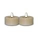 Produktbild 2er Set LED Teelicht "FLAMME FLOW L", Höhe 5,5cm, Durchmesser 7cm, Farbe beige, Batteriebetrieb, Timerfunktion
