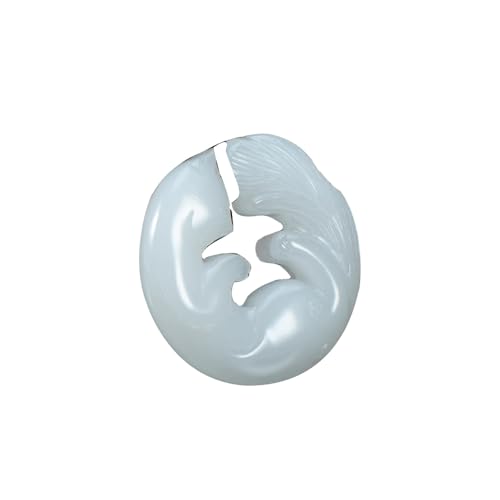 Pendentif renard à neuf queues en jade de Hetian véritable pour collier femme