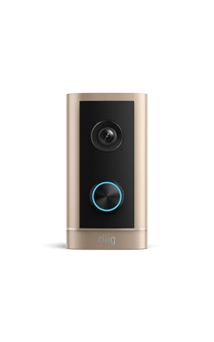 Image of Ring Wired Doorbell Elite (newest model), Native Power over Ethernet, Retinal 4K video, Remote Gate Access, 10x Enhanced Zoom, and Night Vision, Polished Sandstone