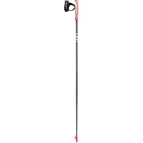 LEKI Unisex - Adult Flash Carbon Nordic Walking Poles, White-Neon Red, 120