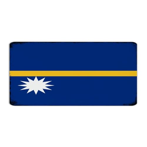 Plaque en métal personnalisée Nauru - Décoration de chambre pour homme - Plaque en métal pour café, bar, cour, salle de bain, drapeau de pays, affiche d'art patriotique - Cadeau pour terrasse - 15,2 x