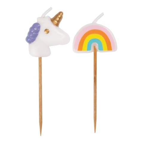 Unique Party Unicorn & Rainbow Birthday Candles Cover