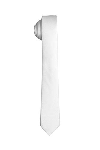 Image of Alcove Men's /Boys White Slim /Narrow Satin Tie (Broad 2'')