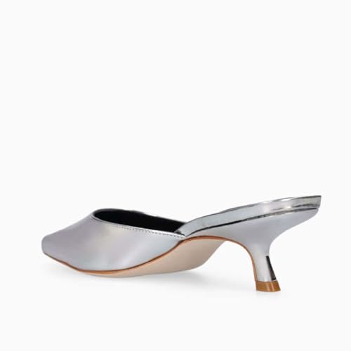 Women's Fashion Pointed Toe Kitten Heel Mule Shoes Comfort Slip On Closed Toe Mid Heel Summer Pumps Party Work Dressy Mule Heels for Women2