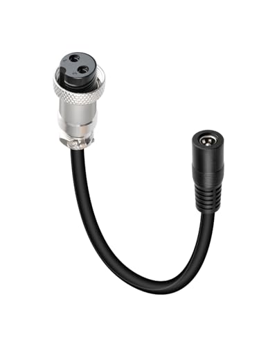 YANBOSONSN DC 5,5 * 2,1 mm a GX-16 Cable de alimentación de 2 Pines, DC 5521 Hembra a GX-16 Hembra Cable de extensión para Luces LED, Carga de Drones, Bricolaje y Uso Industrial (0,25M / 9FT)