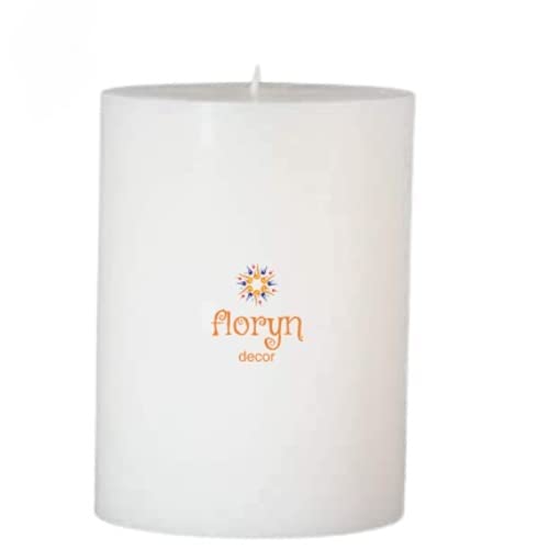 Image of Floryn Decor White Pillar Candles Set of 2 | Smokeless | Odourless | Dripless | Long Burning Candle (Combo of 2) (2 by 2 inches)
