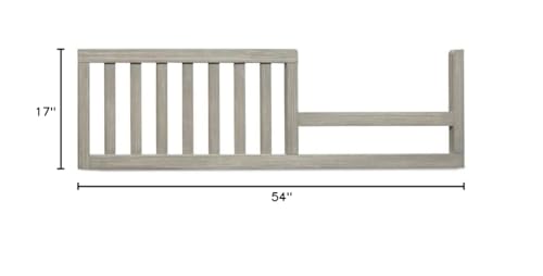 Image of Toddler Bed Safety Guard Rail for Sorelle Convertible Cribs - Solid Wood Rail for Convertible Crib to Toddler Bed Conversion - Safety Bed Rail for Children (Model #136, Heritage Gray)
