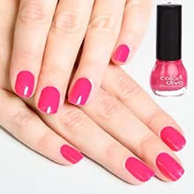 COLOR DIVA Different Color Nail Paint (Pink, Blue) Pack of 2 2
