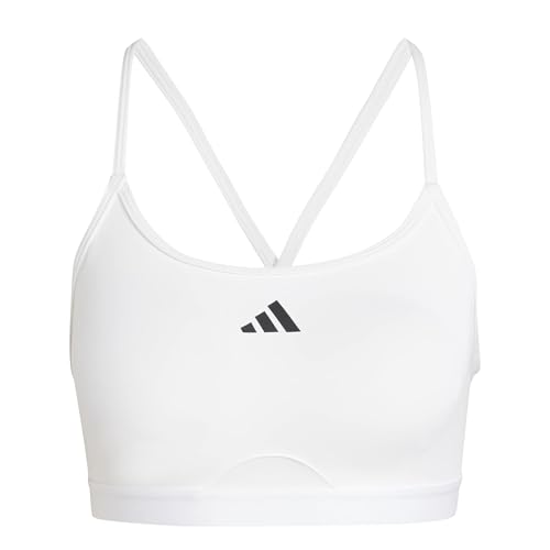 adidas Femme AeroReact Training 3Stripes Bra, White, S