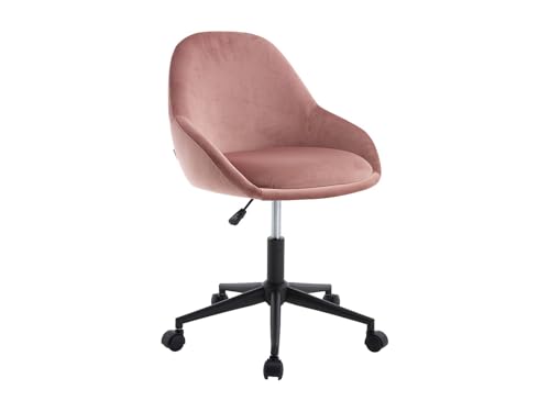 Vente unique  Silla de Oficina Regulable en Altura   Terciopelo   Rosa   NAODY