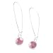 Recycled Antique Pink Depression Glass Long Drop Charm Earrings
