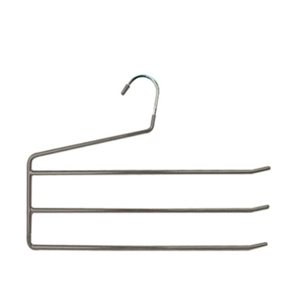 Cintres en acier plastifié antiglisse MSV pantalon 3 barres lot de 12 gain de place