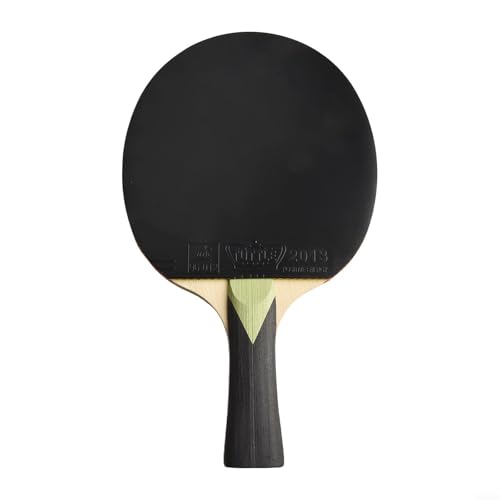 Gdfnmogo Raqueta de tenis de mesa, hoja de madera de 7 capas con esponja de dureza media, mango largo FL, juego completo para principiantes a jugadores intermedios (verde)