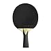 Table Tennis Racket with Double Face Sticky Rubber, Pimples-in, 4 Star Ping Pong Paddle for Beginners and Youth, Lightweight, Red + Black, Short Handle（Long Handle）