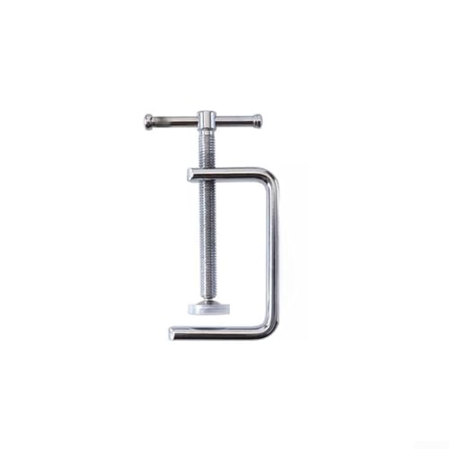 Compact and Portable Steel G Clamp for Woodworking, Features Soft Rubber Pads and Smooth Clamping for Firm Gripping and Prevention of Workpiece Damage (B)