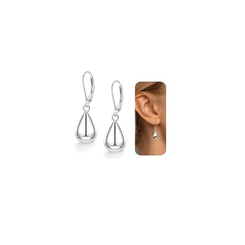 Adramata Sterling Silver Earrings - 14K Gold Plated Teardrop Dangle Drop Waterdrop Dangly Earrings for Women With Gift Box