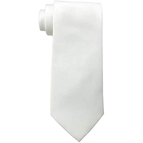 K Alexander Men's Solid WHITE Tie Cover