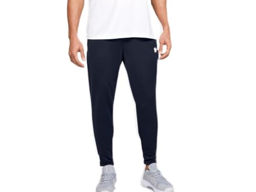 Under Armour Qualifier - Pantaloni da jogging da uomo in pile, Midnight Navy-bianco, XL