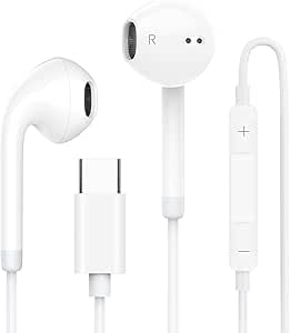 1pcs USB-C-Kopfhörer für iPhone 17/16/15/Plus/Pro/Pro Max, HiFi-Stereo-In-Ear-Kopfhörer mit Mikrofon und Lautstärkeregler, kompatibel mit iPad Pro/Air, Galaxy...