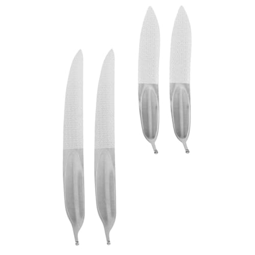 FOMIYES 4Pcs Double Sided Nail Files with Plume Design for Manicure Professional Buffing Tool for Smooth Fingernails Durable and Comfortable Use for Home Travel