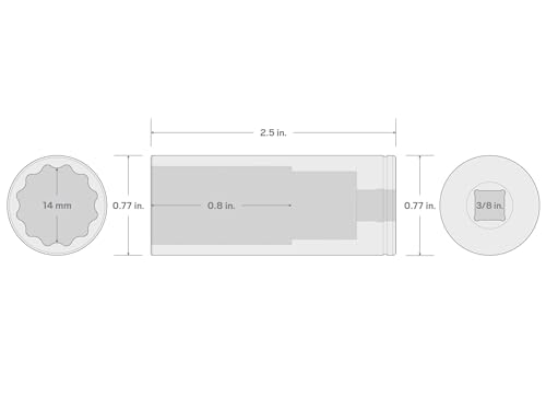Image of TEKTON 3 /8 Inch Drive x 14 mm Deep 12-Point Socket | SHD13314