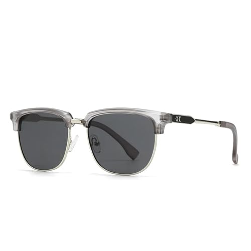 Lunettes de soleil homme tendance UV400 vintage femme gris