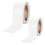 FUNOMOCYA 2ロール 透明丸型密封シール 巻 多用途接着ラベル 粘着力強く剥がれにくい ラッピング 封筒 包装用クリアステッカー