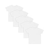 Hanes Boy's 5 Pack Crew Shirt, White, 2T, 3T