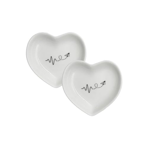 LA PORCELLANA BIANCA - Gli Onesti Set 2 Piattini Cuore ⌀ 7.5 cm, Porcellana