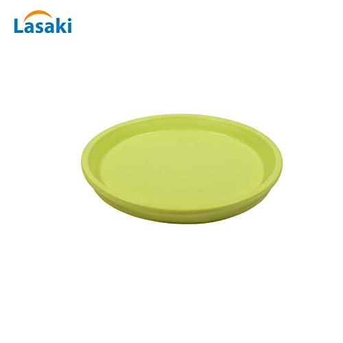 Image of Lasaki Round Ceramic Trays (Plates Saucers) for Pots, planters, Flower, Succulent(Set of 2,Mint,4 inch) R4(Plants not Included)