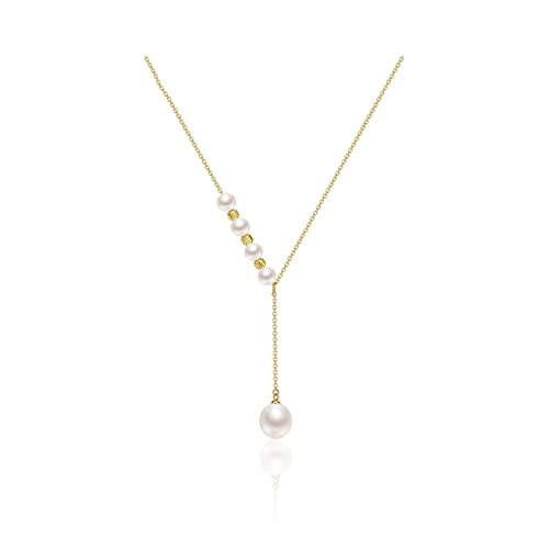 Collier perles d'eau douce S925 élégant avec pendentif goutte blanc