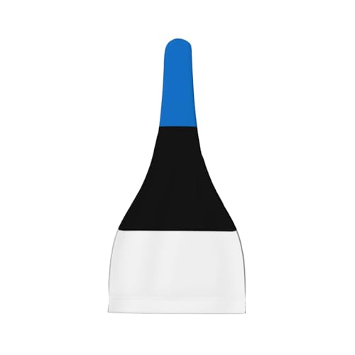 Flag of Estonia Print Newborn Baby Hat, Soft Top Knotted Beanie Cap, Cute Infant Headwear for 0-6 Months Welcome Party Black2