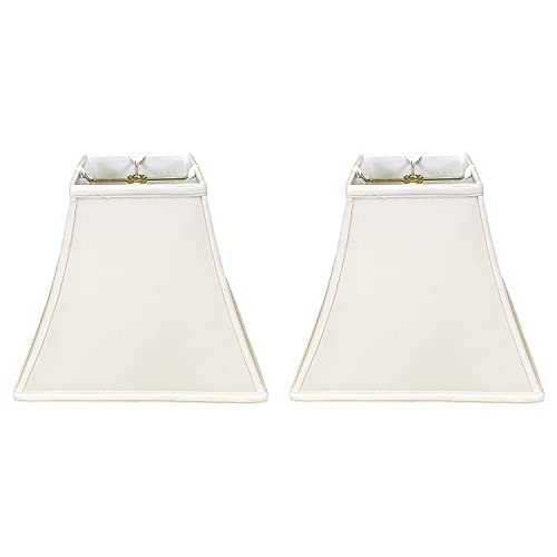 Image of Royal Designs, Inc. Regal Series Square Bell Lamp Shade, 5 x 10 x 9, White, Set of 2