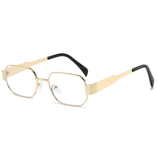 Lunettes de soleil rétro polygonales contre la fatigue oculaire verres transparents UV400